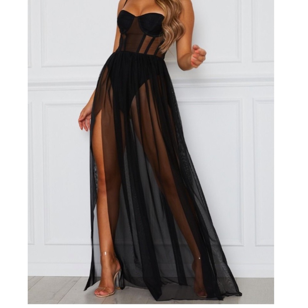 Mesh maxi dress